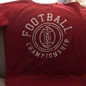 Sonoma Lifestyle Red Football Sweatshirt